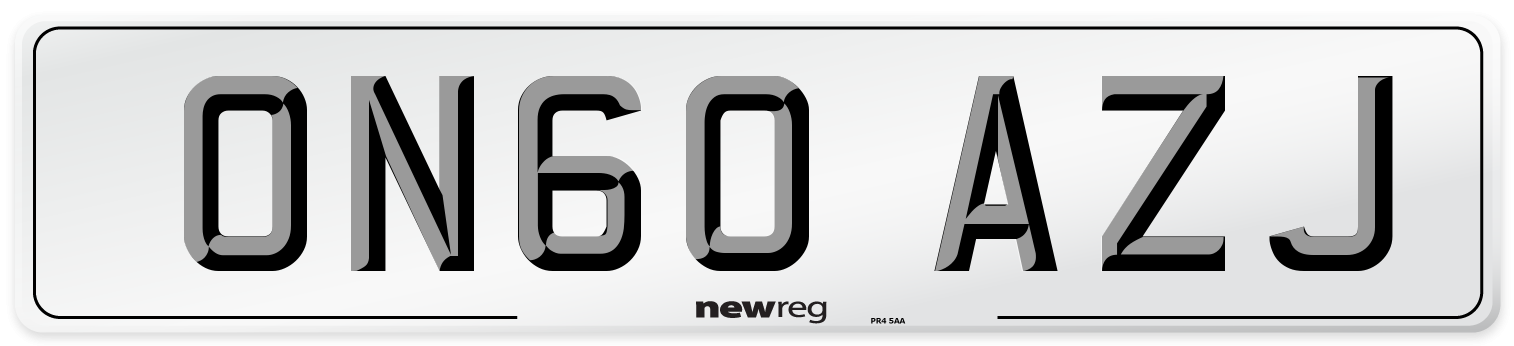 ON60 AZJ Number Plate from New Reg